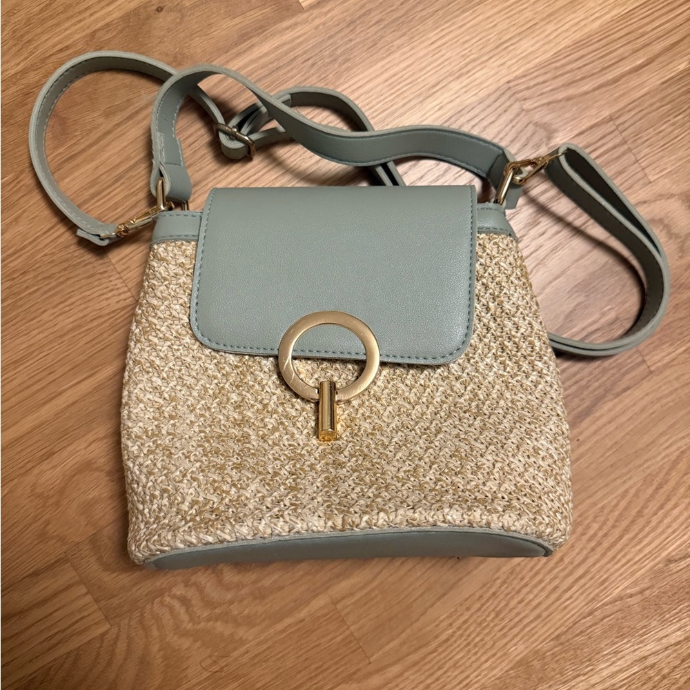Stylish Tan and Green Women's Bag